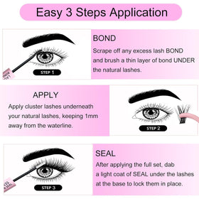 LAUBESS lash clusters being applied demonstrating easy DIY placement benefit
