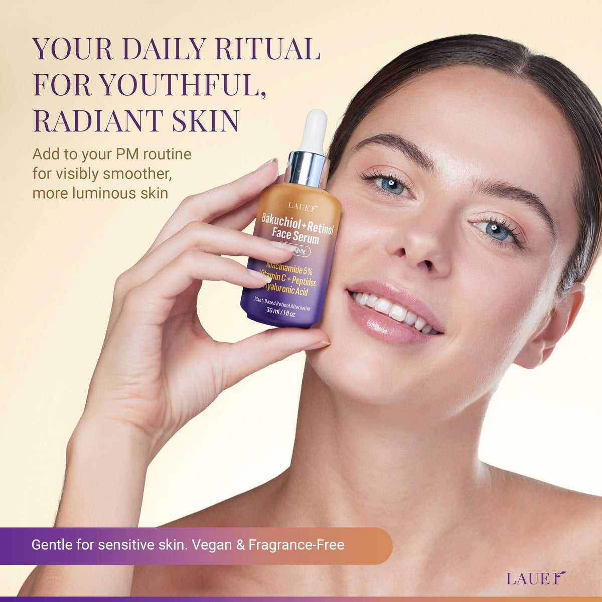 LAUER COSMETIC application on hand demonstrating absorbent, non-greasy feel