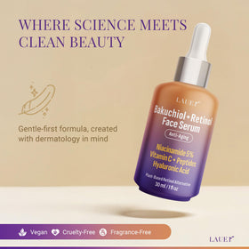LAUER COSMETIC bottle on vanity illustrating everyday skincare use