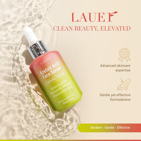 LAUER COSMETIC label close-up listing azelaic acid 10% and supportive botanicals