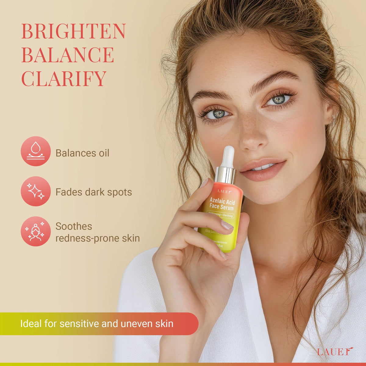 LAUER COSMETIC close-up serum drop texture demonstrating lightweight hydration
