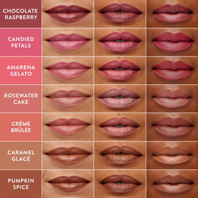 LAURA GELLER NEW YORK applied on lips close-up showing full-coverage color and smooth lines