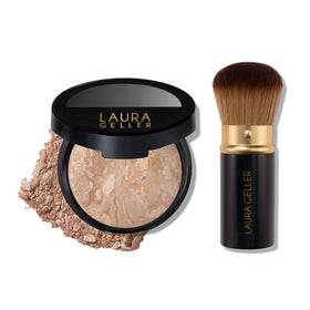 LAURA GELLER compact front view showing sleek packaging and portability