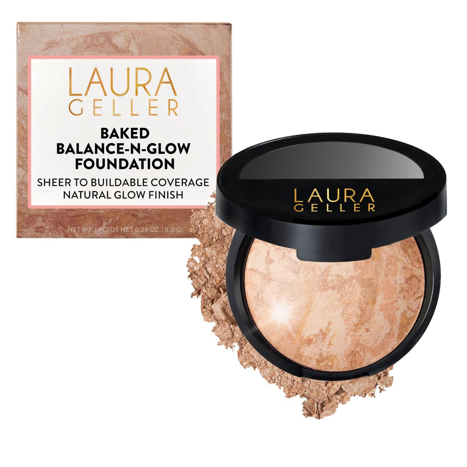 LAURA GELLER compact closed showing sleek packaging and travel benefit