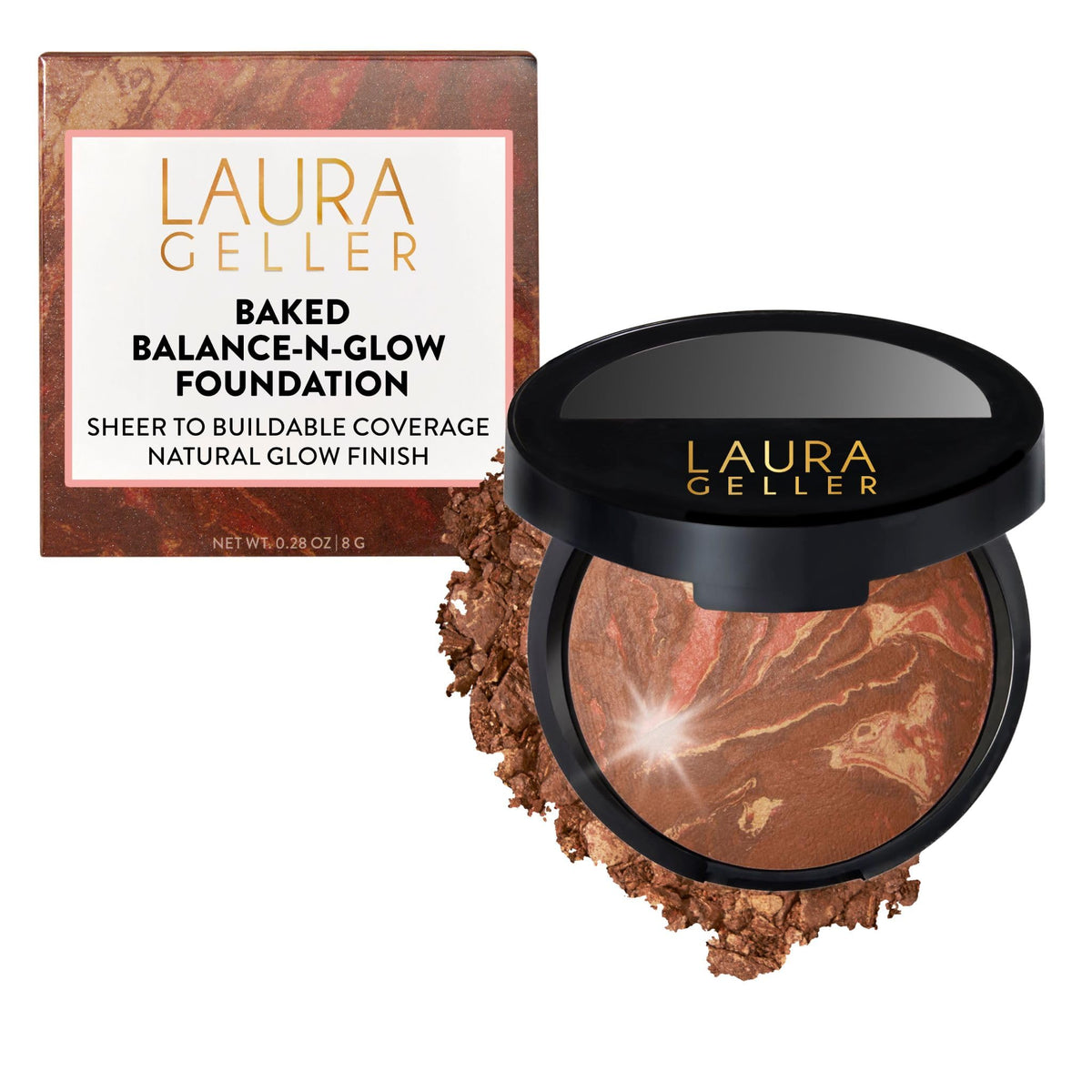 LAURA GELLER front compact view showing Toffee shade and travel-friendly design