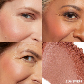 LAURA GELLER NEW YORK close-up of marbleized baked pan highlighting silky texture and blendability
