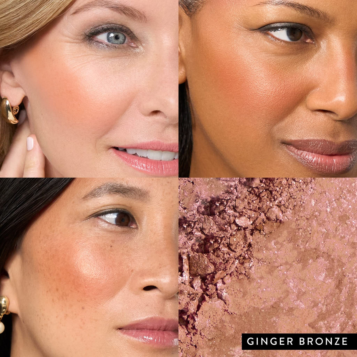 LAURA GELLER product pan close-up showing marbleized pigments and baked finish benefit