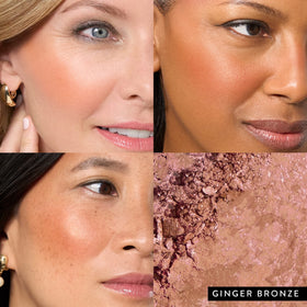 LAURA GELLER product pan close-up showing marbleized pigments and baked finish benefit