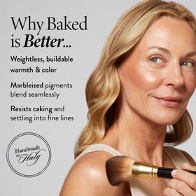 LAURA GELLER NEW YORK medium skin swatch demonstrating natural warm bronze payoff