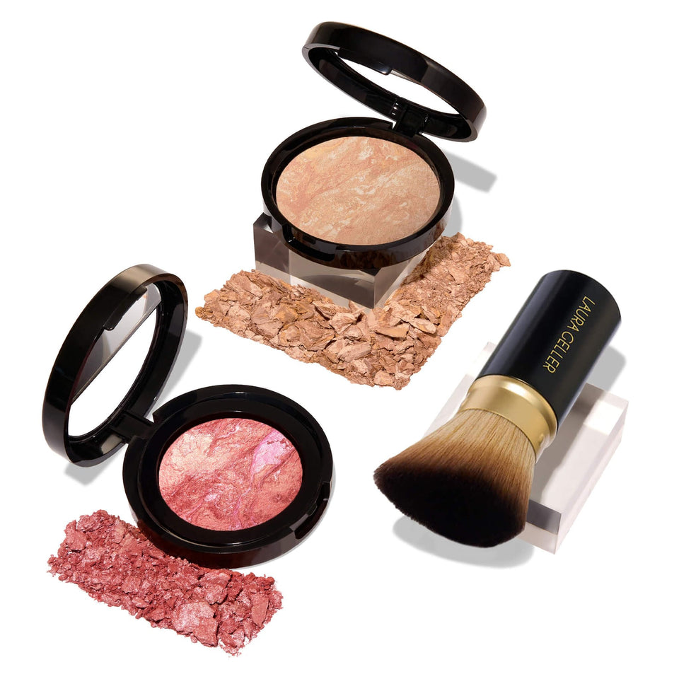 LAURA GELLER Balance-n-Brighten foundation compact front view showing packaging and finish