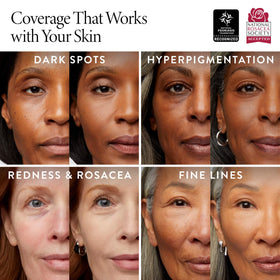LAURA GELLER NEW YORK brush swatch showing buildable coverage payoff