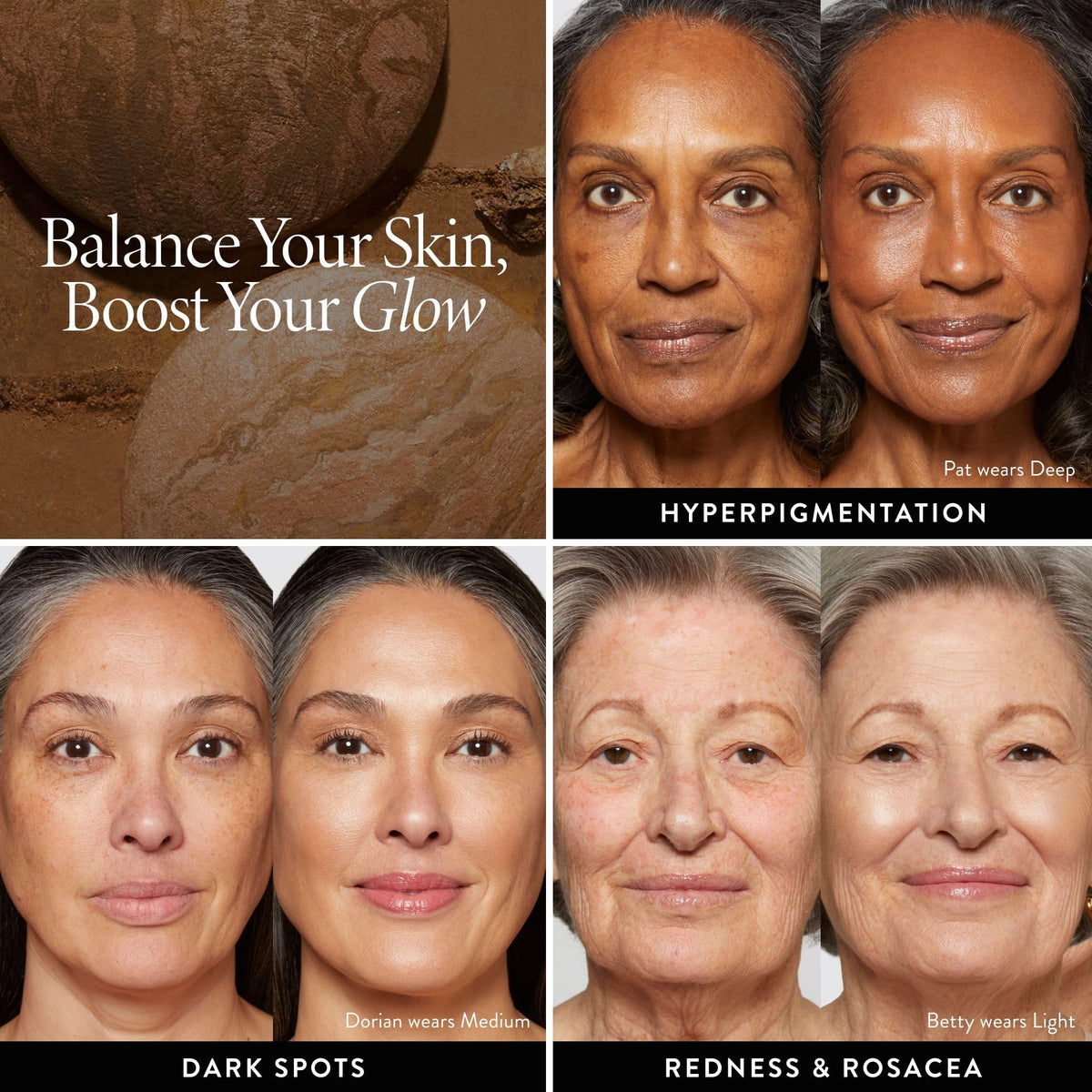 LAURA GELLER before and after split-face showing evened tone benefit