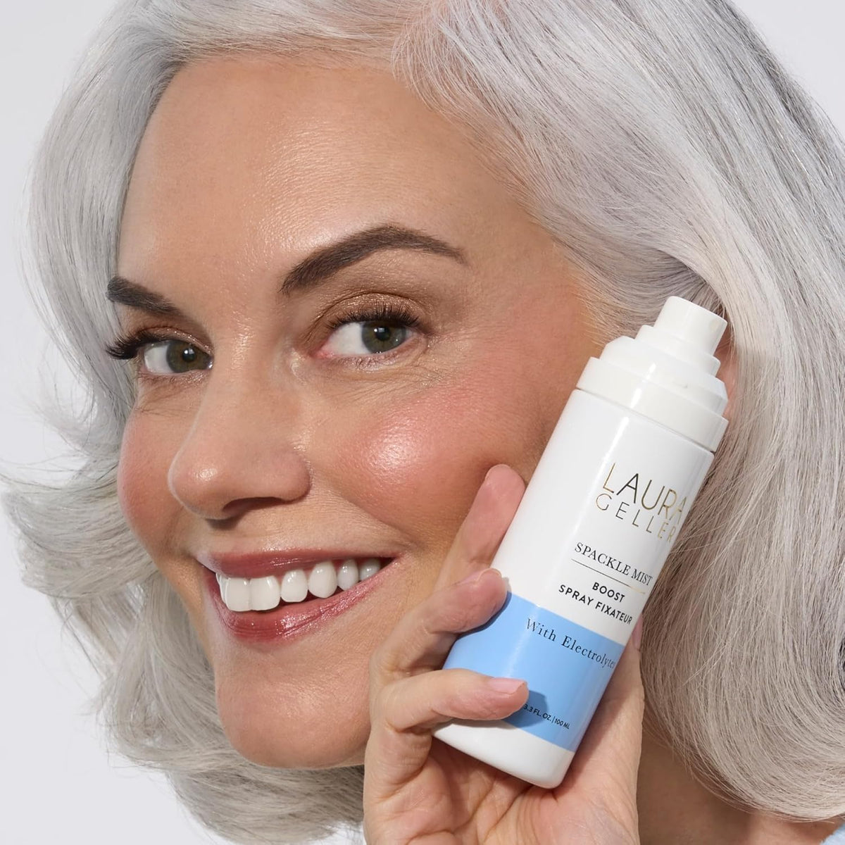 LAURA GELLER label close-up showing ingredients and blue light protection benefit