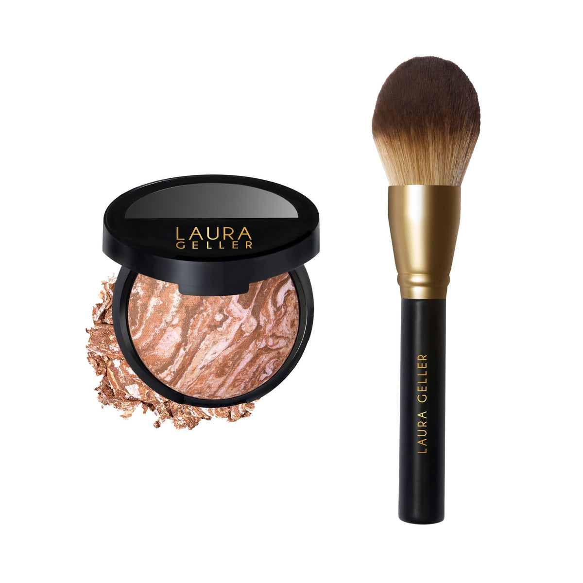 LAURA GELLER NEW YORK compact front view showing bronzer for natural glow