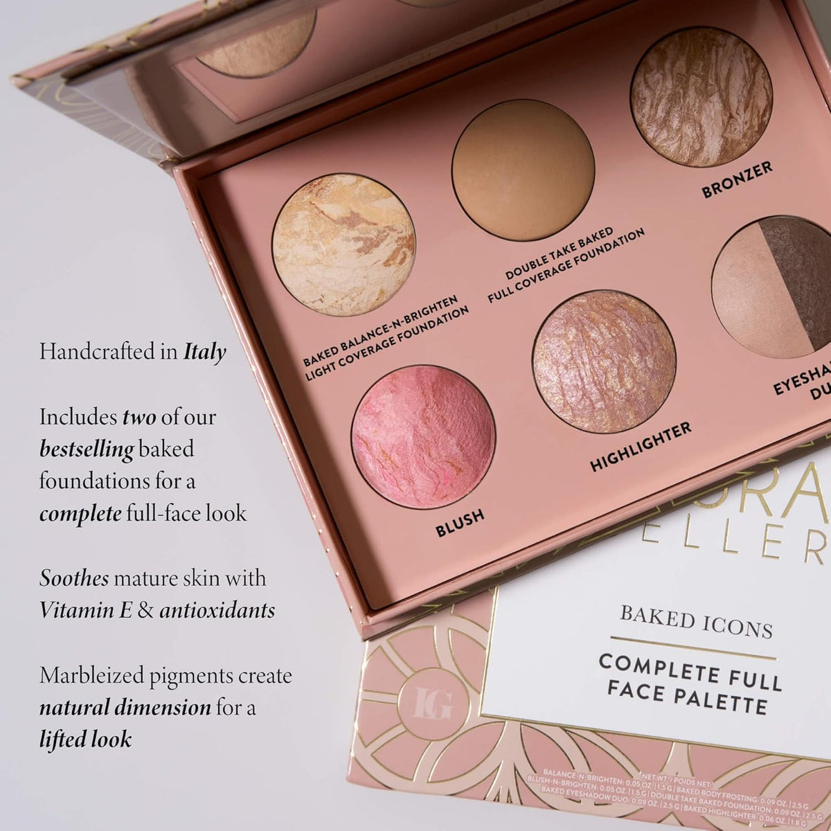 LAURA GELLER NEW YORK bronzer blush and highlighter detail showing natural warmth and luminous finish