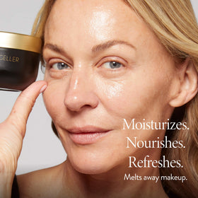 LAURA GELLER NEW YORK before and after removing foundation demonstrating effective cleansing