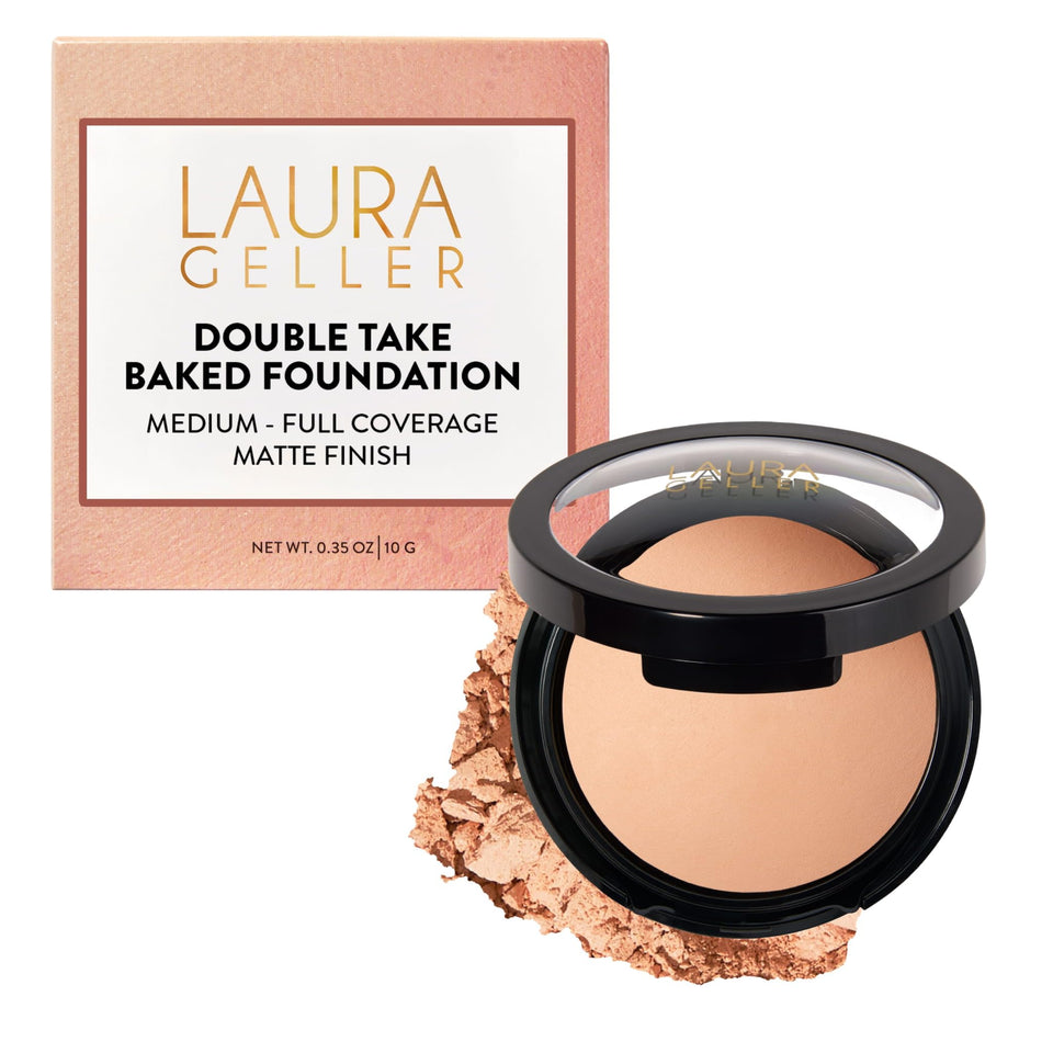 LAURA GELLER compact front view showing fair shade and sleek packaging benefit: travel-ready
