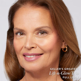 LAURA GELLER NEW YORK compact held in hand demonstrating travel size and portability