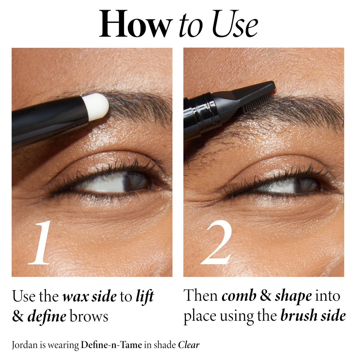 LAURA GELLER clear brow wax texture detail highlighting smooth, flexible hold