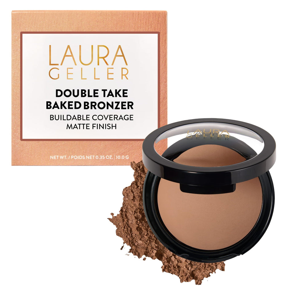 LAURA GELLER front pan of bronzer showing smooth matte surface and fine texture