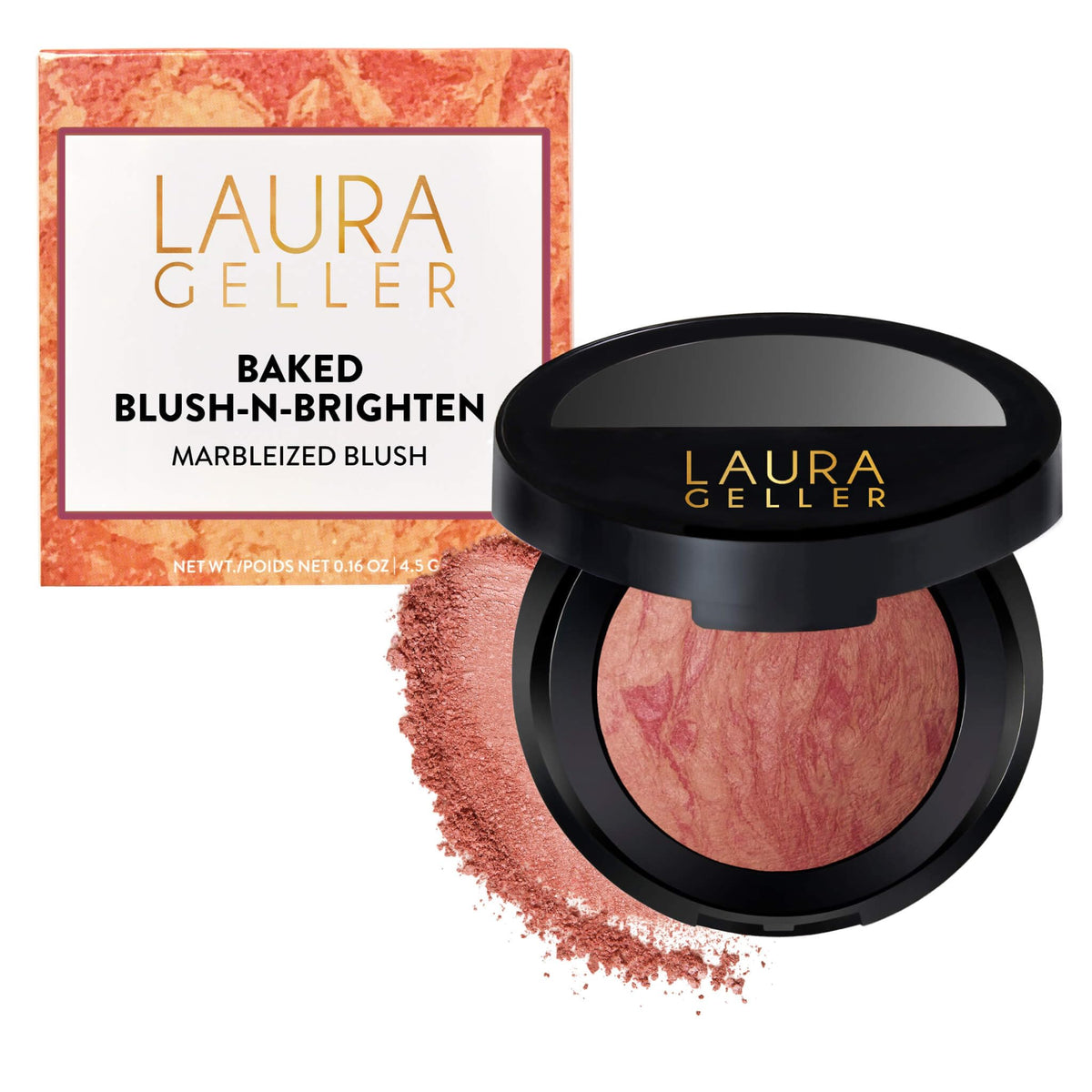 LAURA GELLER front compact showing tropical peach shade and natural finish