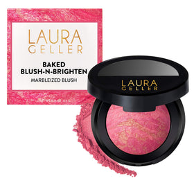 LAURA GELLER NEW YORK compact front view showing Sunlit Rose shade and sleek packaging benefit: easy travel