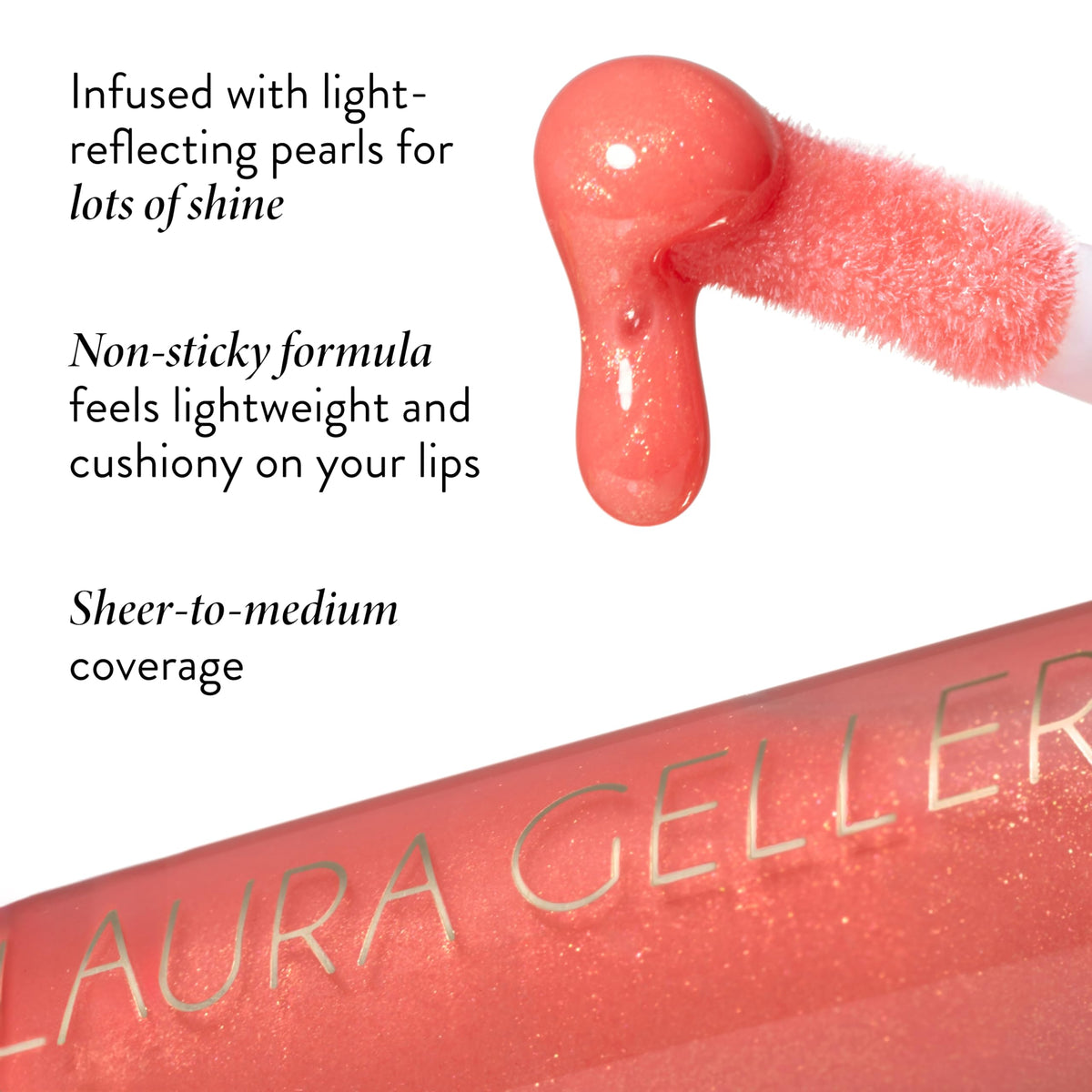 LAURA GELLER NEW YORK applicator closeup showing smooth texture and shine