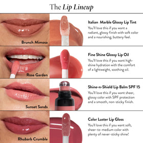 LAURA GELLER NEW YORK gloss worn by model showing hydrated luminous lips
