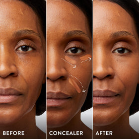 LAURA GELLER NEW YORK close-up of ingredients label showing Paracress and Vitamin E for skin-smoothing benefit