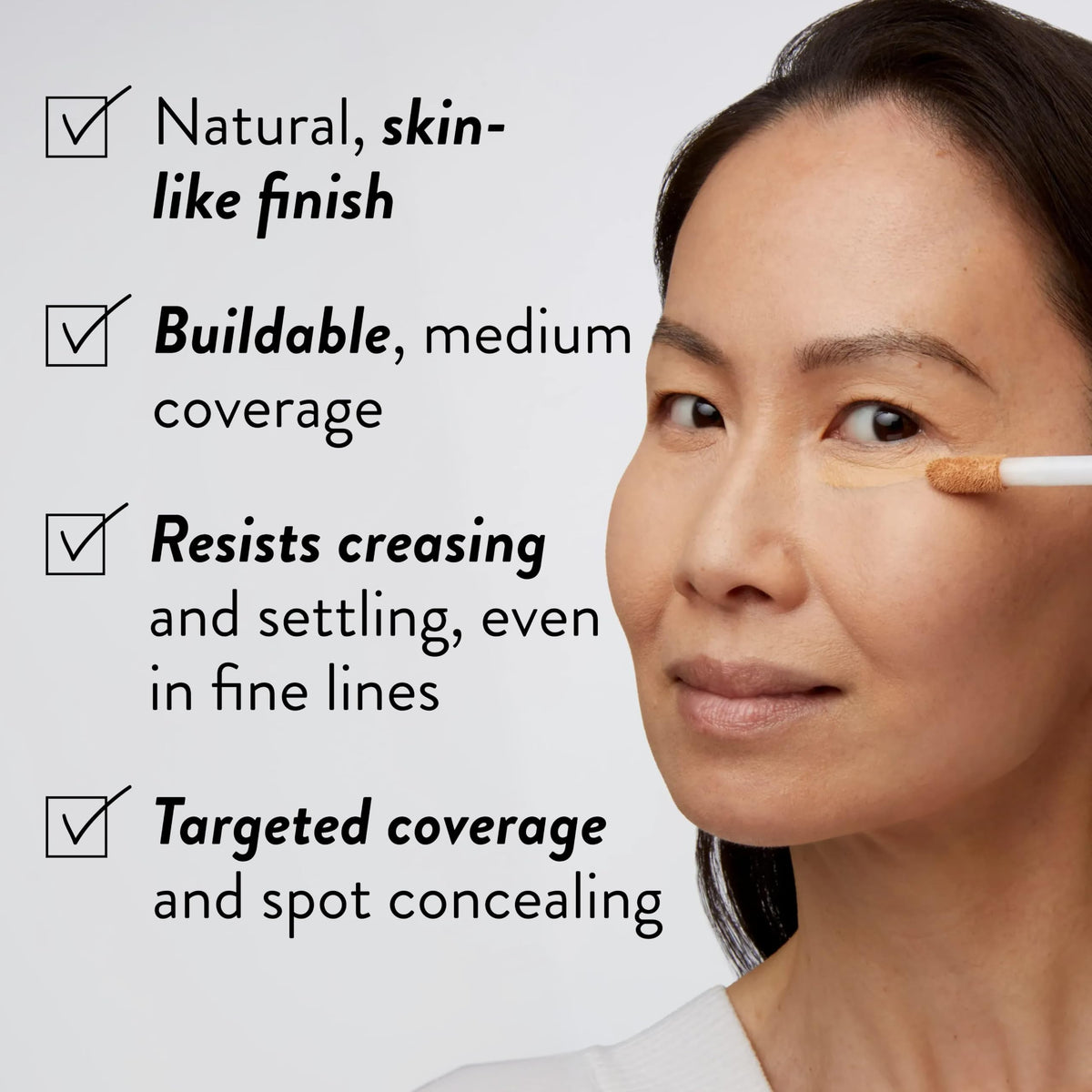 LAURA GELLER NEW YORK creamy concealer texture showing hydrating finish