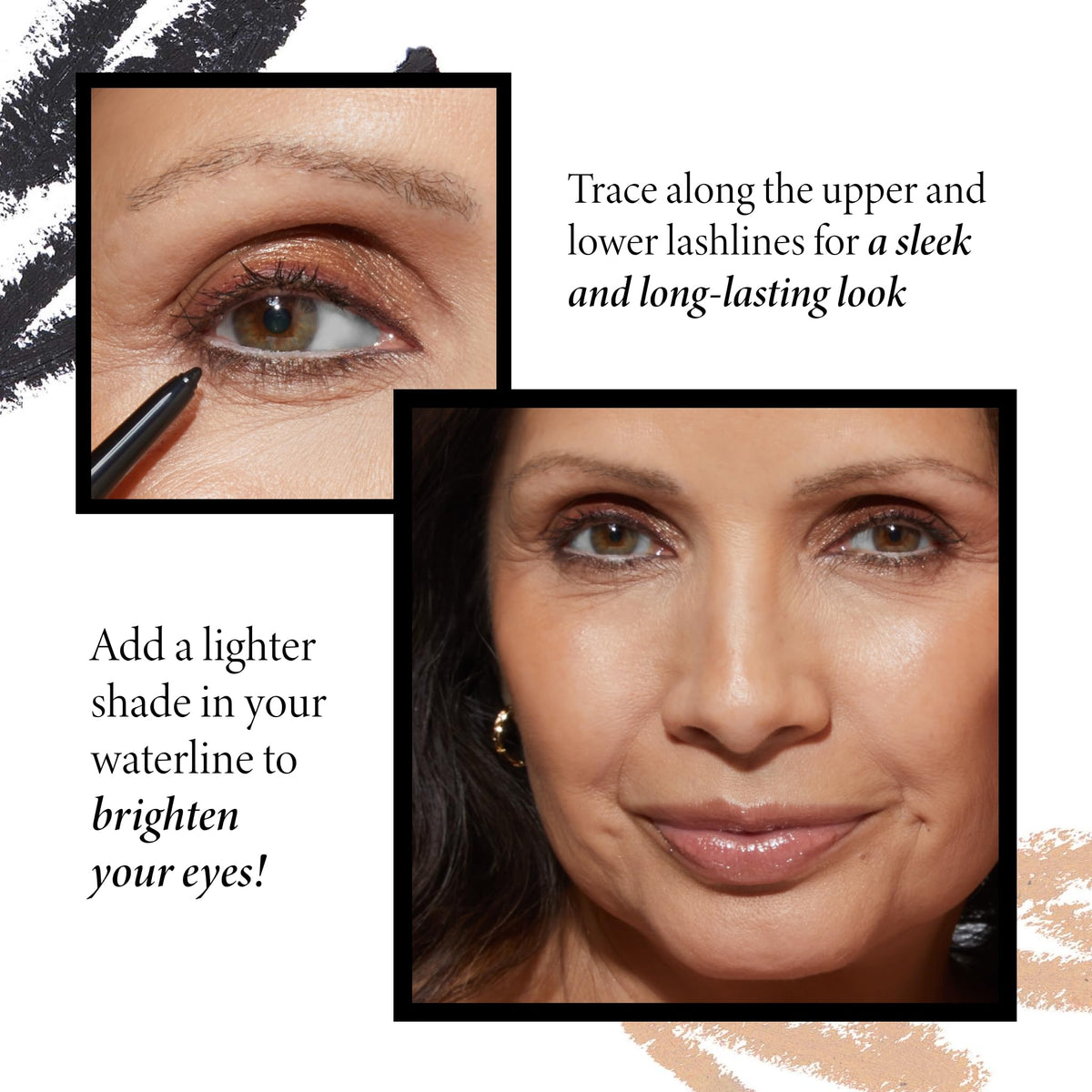 LAURA GELLER dramatic winged liner look created with Blackbird for bold impact