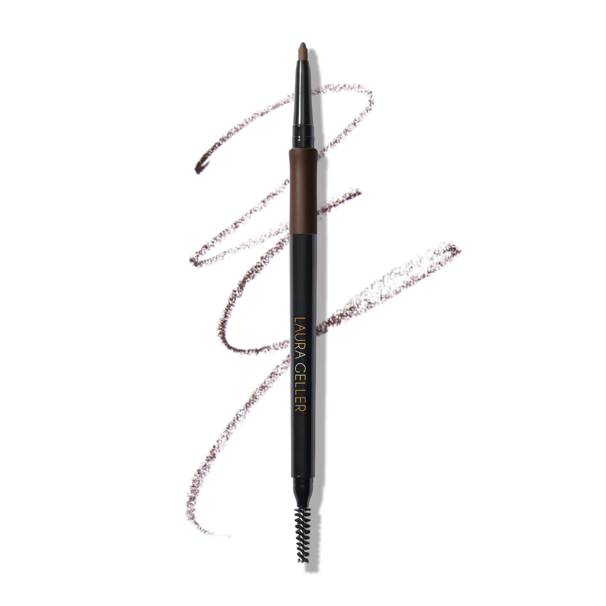 LAURA GELLER NEW YORK front packaging showing compact pencil and brush benefits