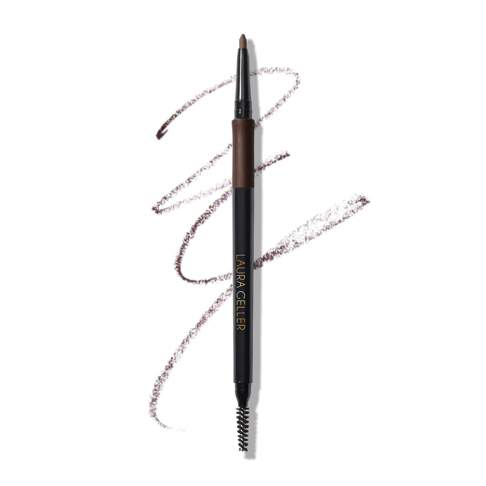 LAURA GELLER NEW YORK front packaging showing compact pencil and brush benefits