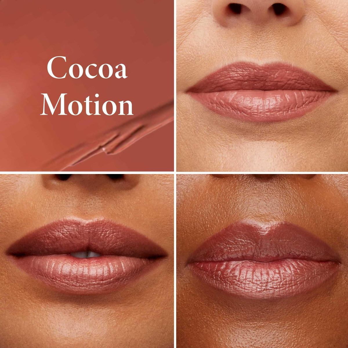LAURA GELLER NEW YORK swatch on arm reveals Cocoa-Motion color payoff