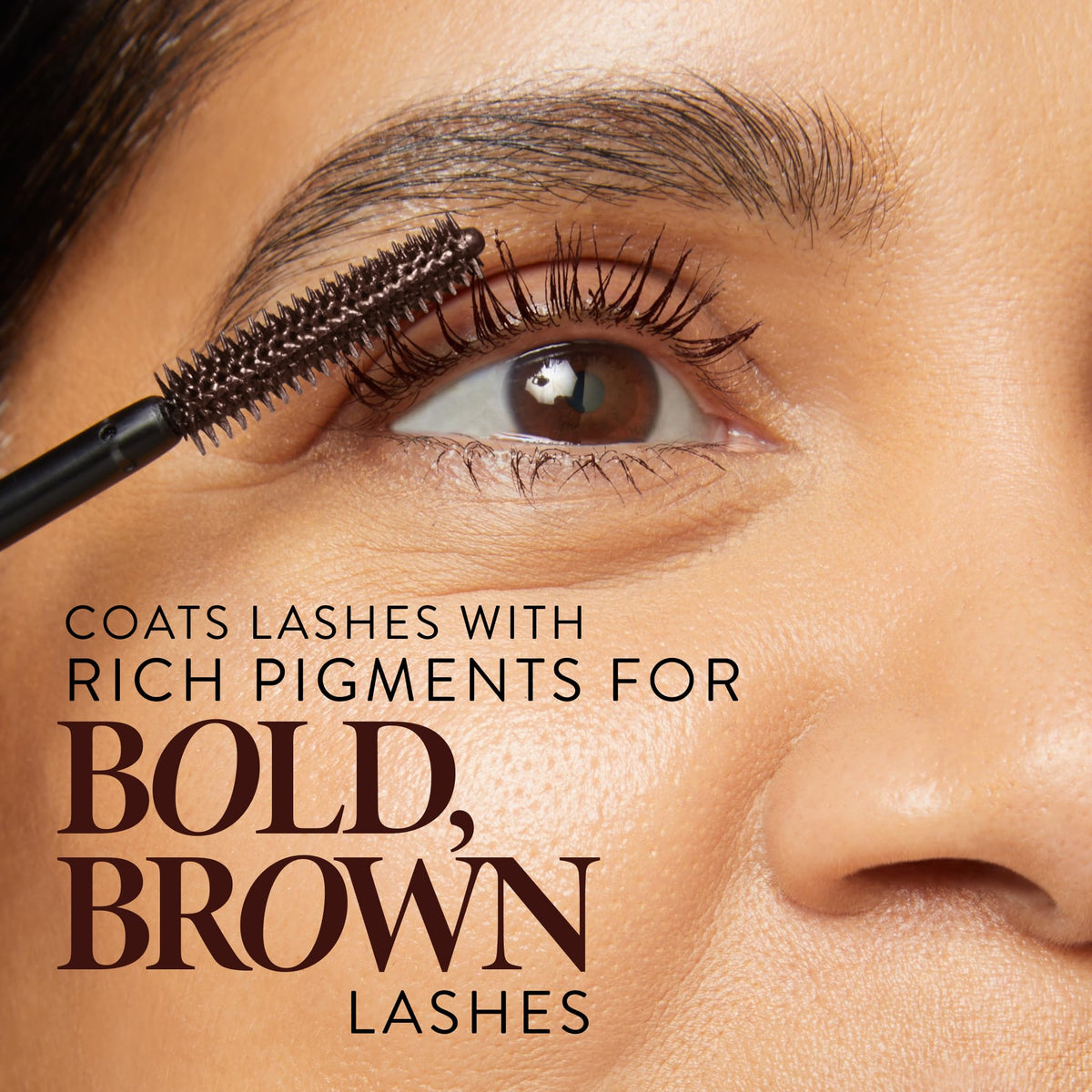 LAURA GELLER NEW YORK lash swatch showing brown pigment payoff and definition