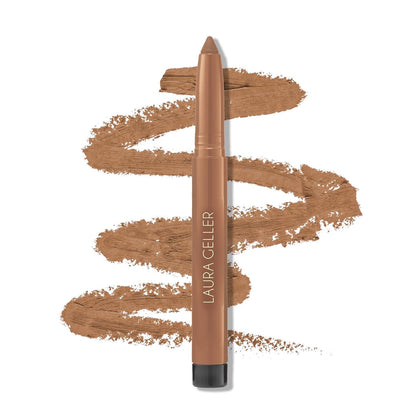 LAURA GELLER NEW YORK front packaging of Kajal Khaki pencil showing product benefit: travel-ready