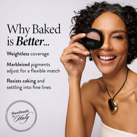LAURA GELLER lifestyle model applying powder for a natural radiant everyday look
