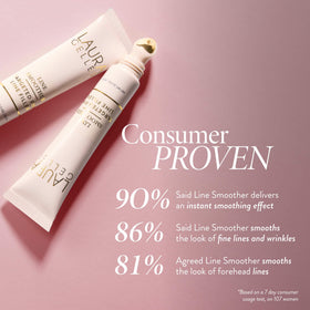 LAURA GELLER NEW YORK primer in hand highlighting compact size and travel ease