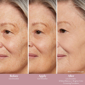 LAURA GELLER NEW YORK creamy primer texture close-up showing smooth finish benefit