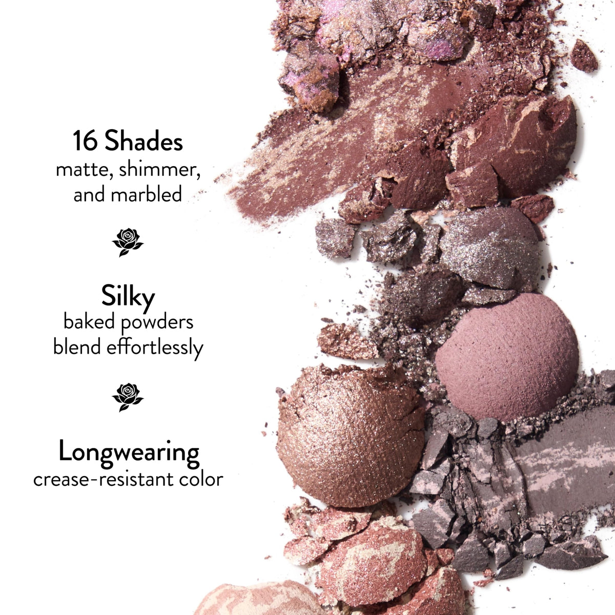 LAURA GELLER NEW YORK open flatlay displaying all 16 shades for versatile looks benefit
