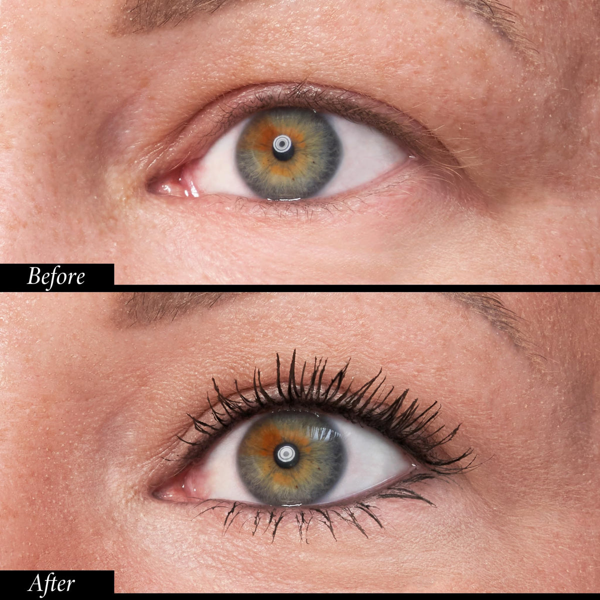 LAURA GELLER NEW YORK creamy mascara texture swipe demonstrating smooth, even coverage
