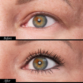 LAURA GELLER NEW YORK creamy mascara texture swipe demonstrating smooth, even coverage