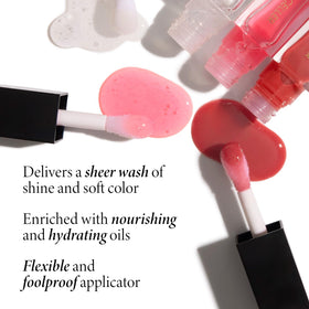 LAURA GELLER NEW YORK compact lip swatch of mauve along offering buildable color and shine