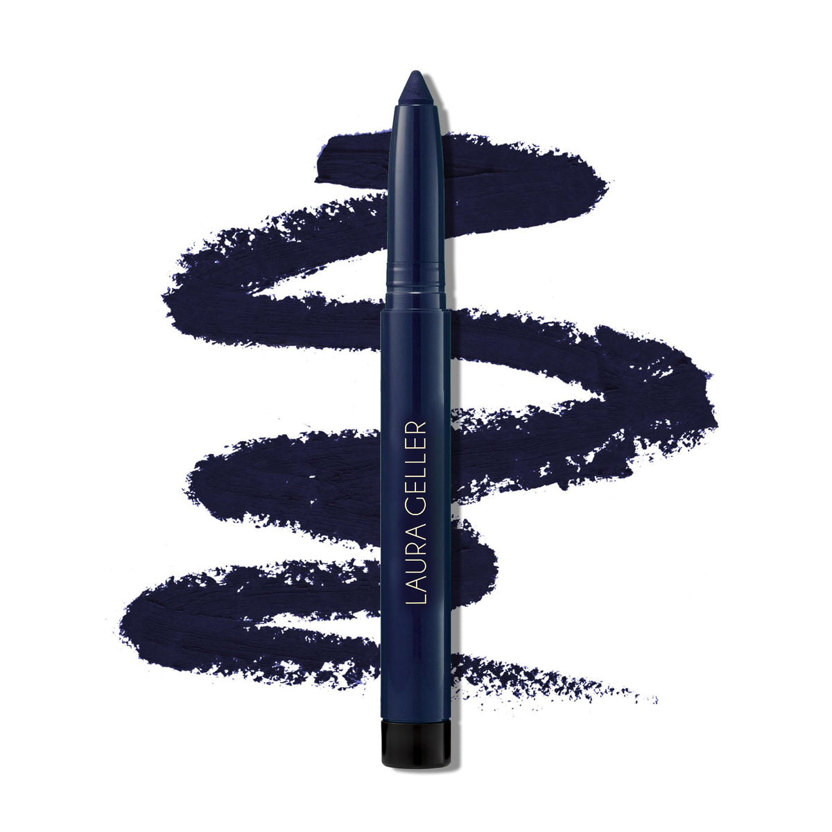 LAURA GELLER NEW YORK front packaging showing Midnight Blue pencil and branding benefits