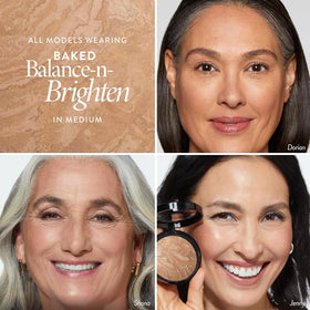 LAURA GELLER NEW YORK brush applying powder showing easy buildable coverage benefit