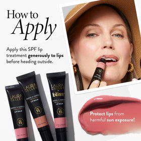 LAURA GELLER NEW YORK application on lips demonstrates natural shine