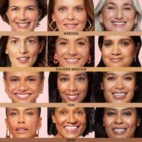 LAURA GELLER NEW YORK powder applied to skin demonstrating natural-looking coverage benefit