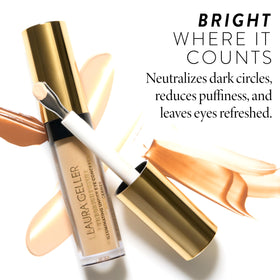LAURA GELLER NEW YORK applicator applying concealer under eye for targeted coverage