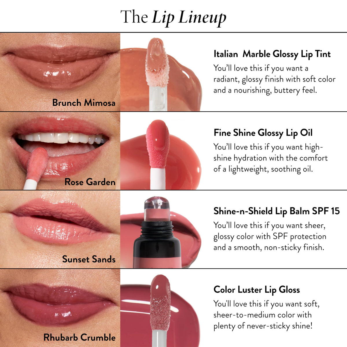 LAURA GELLER NEW YORK Cookie Dough gloss on lips showing natural luminous finish benefit