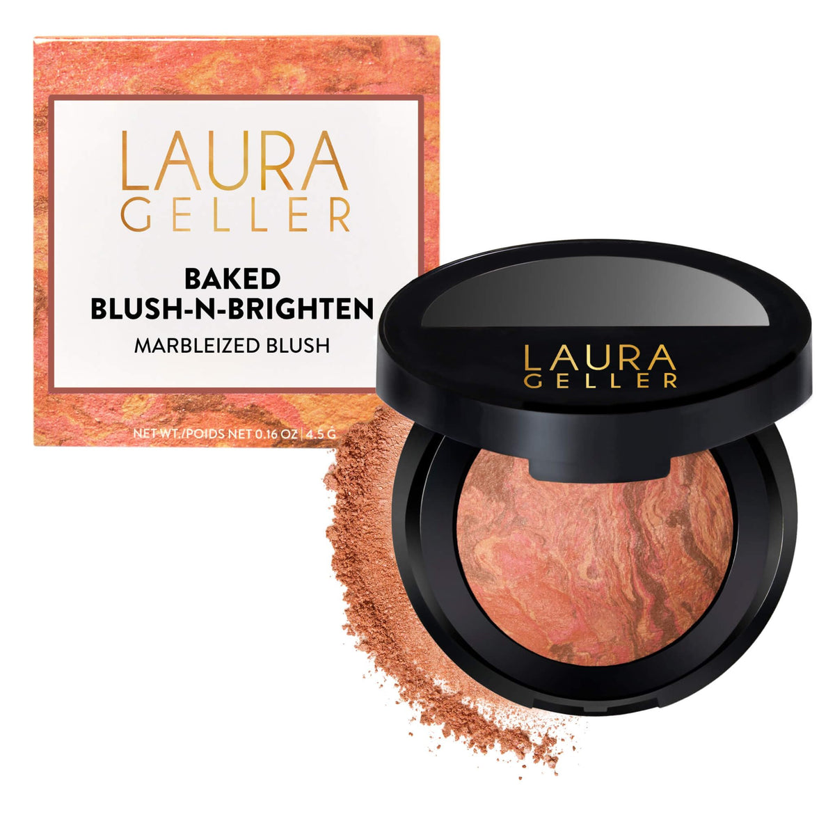 LAURA GELLER NEW YORK compact front view showing Beachy Horizon shade and clean packaging benefit: clear shade choice